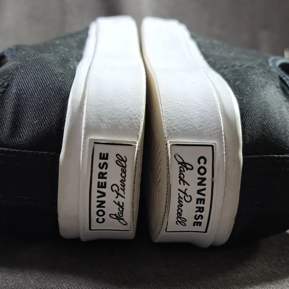 Converse Jack Purcell First In Class Low Top Black Canvas Sneakers VG US 6.5 - Picture 13 of 16